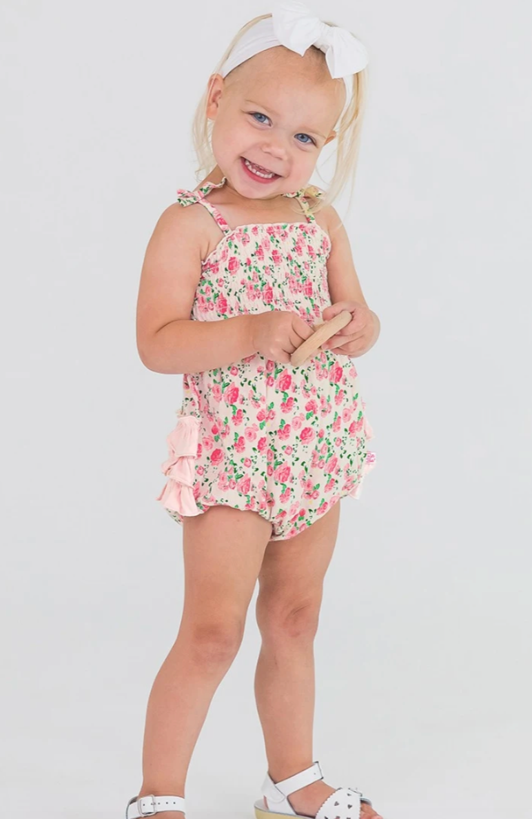 Roses Smocked Bubble Romper