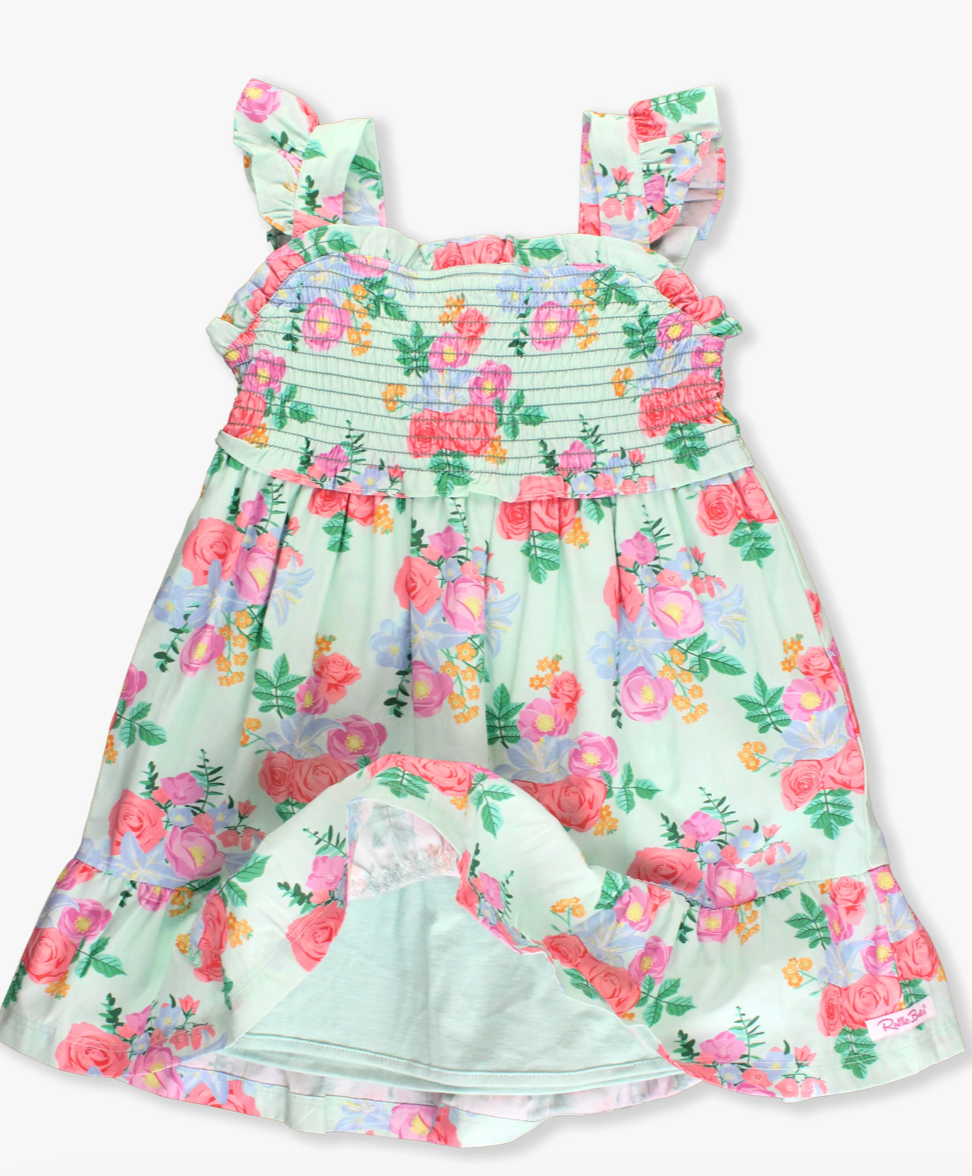 Smocked Flutter Strap Dress