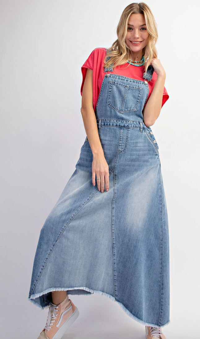 Washed Jumpsuit Denim Dress