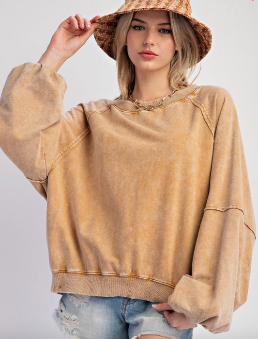 Bubble Sleeve Pullover