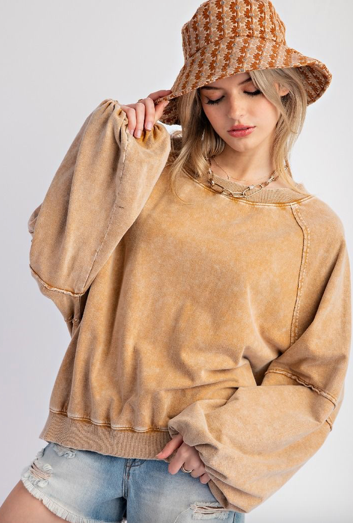 Bubble Sleeve Pullover