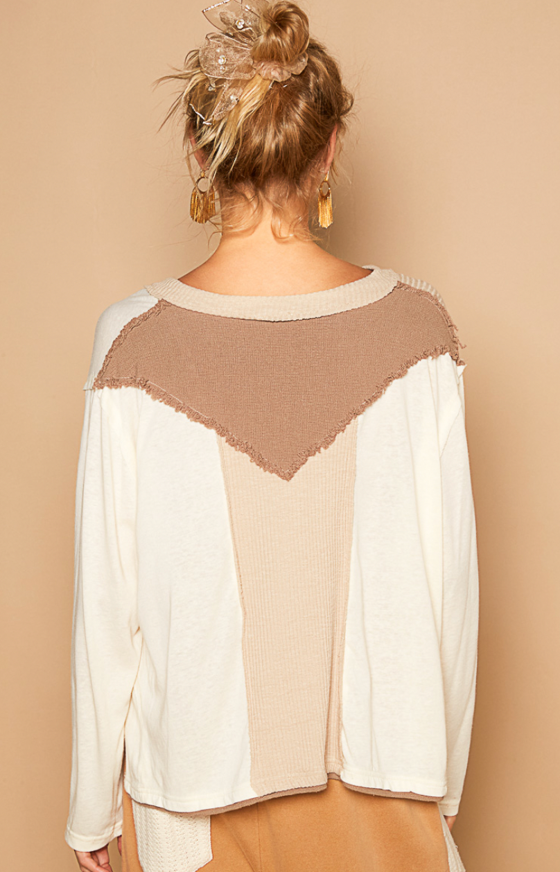 Cream ColorBlock Top