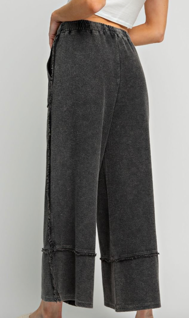 Black Plus Mineral Washed Palazzo Pants