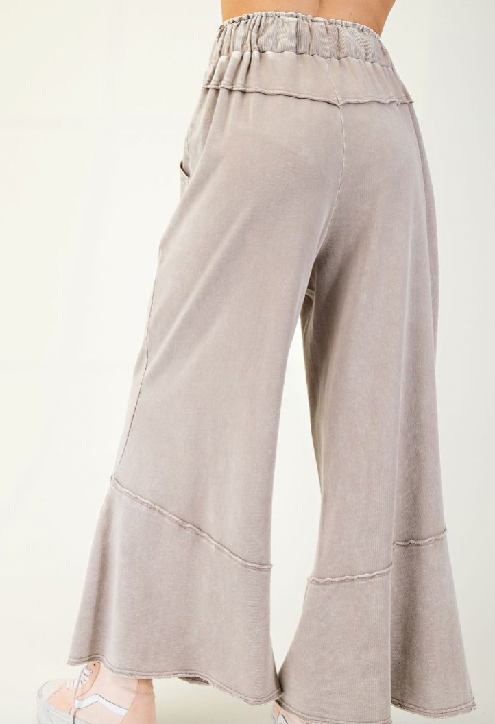 Mineral Wash Wide Leg Pants