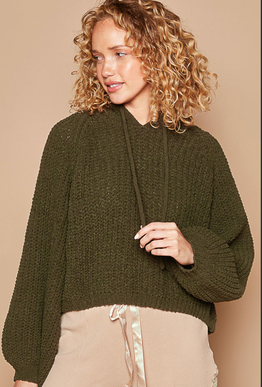 Deep Olive Cropped Sweater