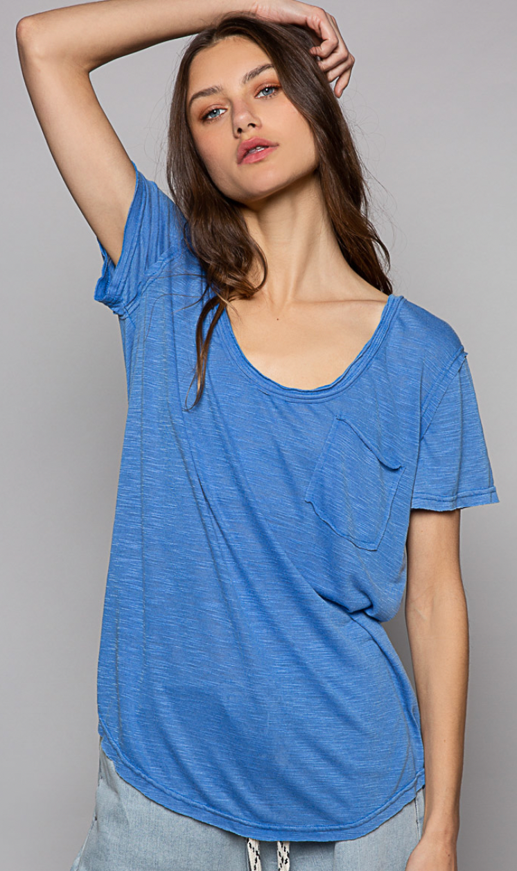 Scoop Neckline Basic Tee