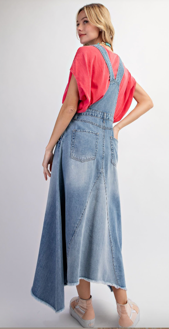 Washed Jumpsuit Denim Dress