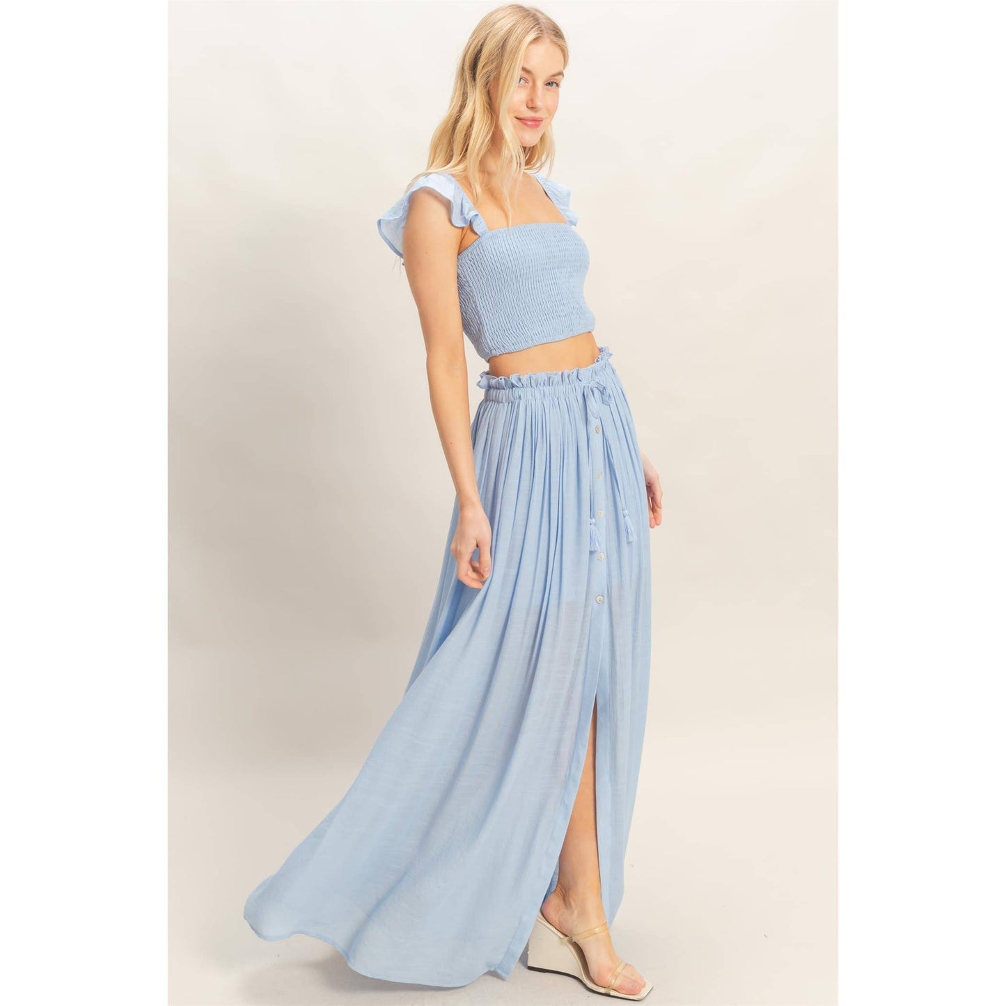 Smocked Top & Maxi Skirt Set