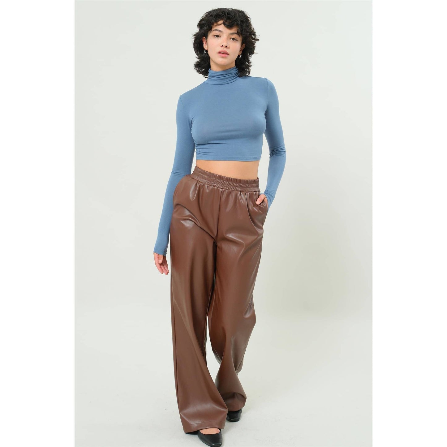 Long Sleeve Turtleneck Crop Top