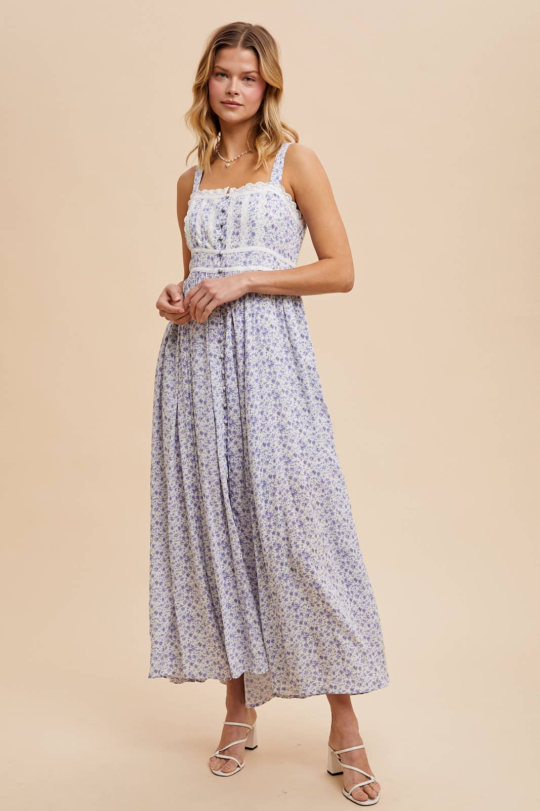 Lavender Floral Button Down Maxi