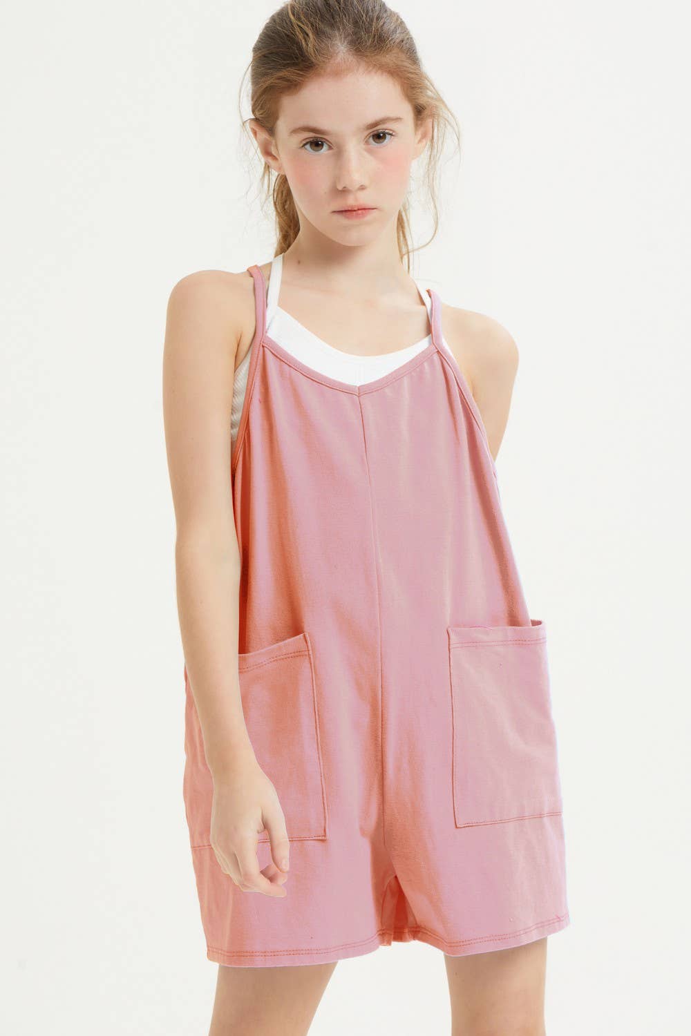 Two Pocket Cotton Overall Romper