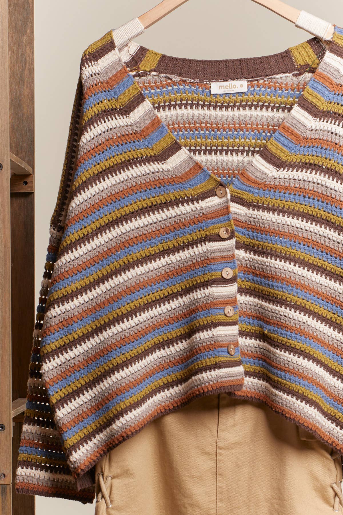 Multi Color Striped Button Down Cardigan