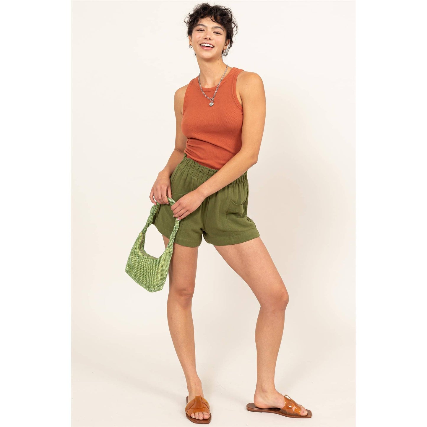 Clay Ribbed Tank Top