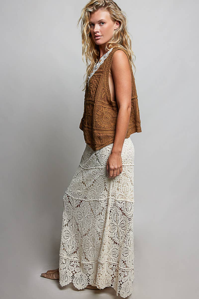Crochet various knit patterns skirt