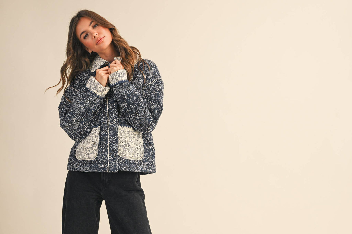 Quilted Bandana Print Jacket