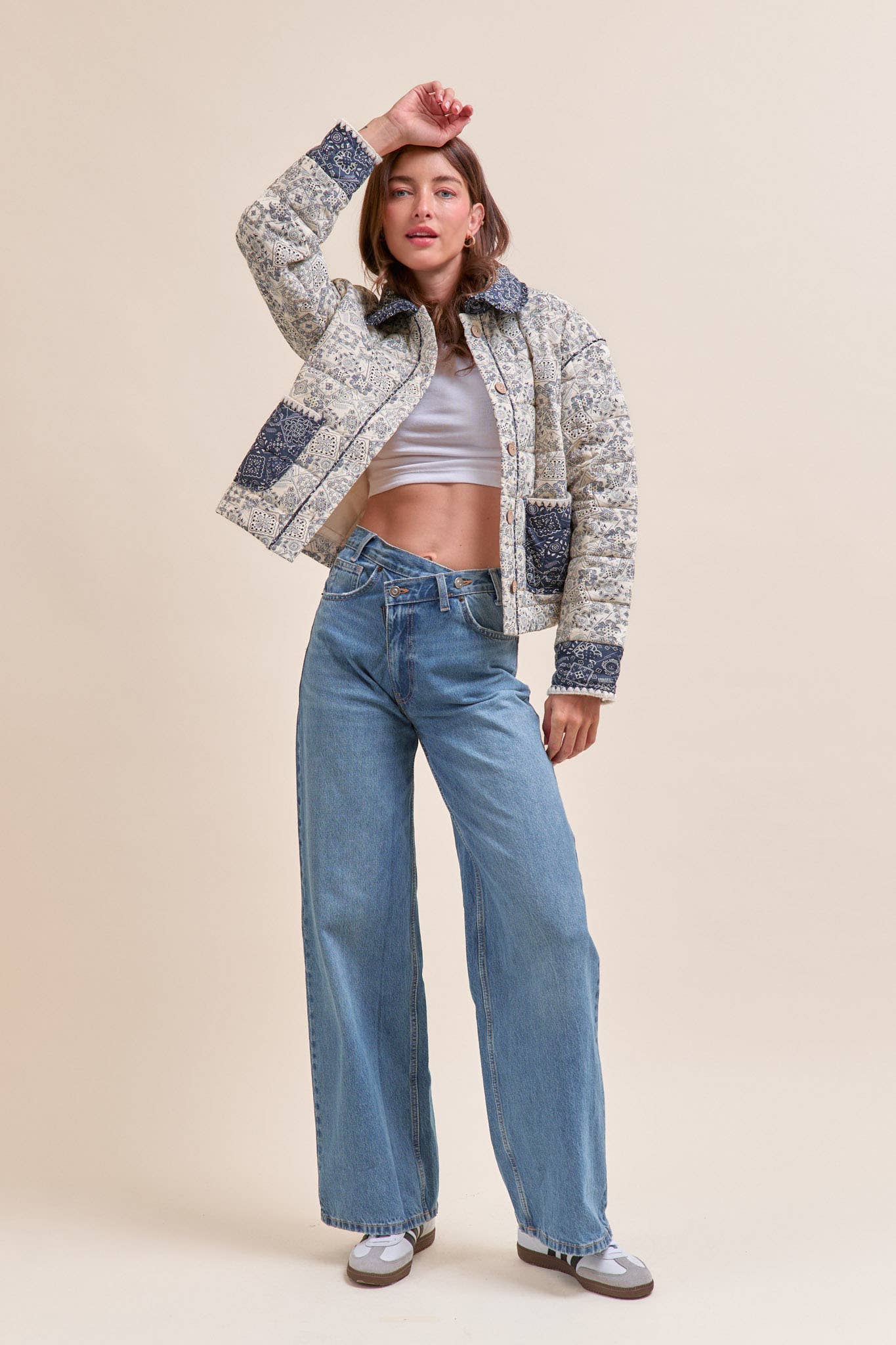 Quilted Bandana Print Jacket