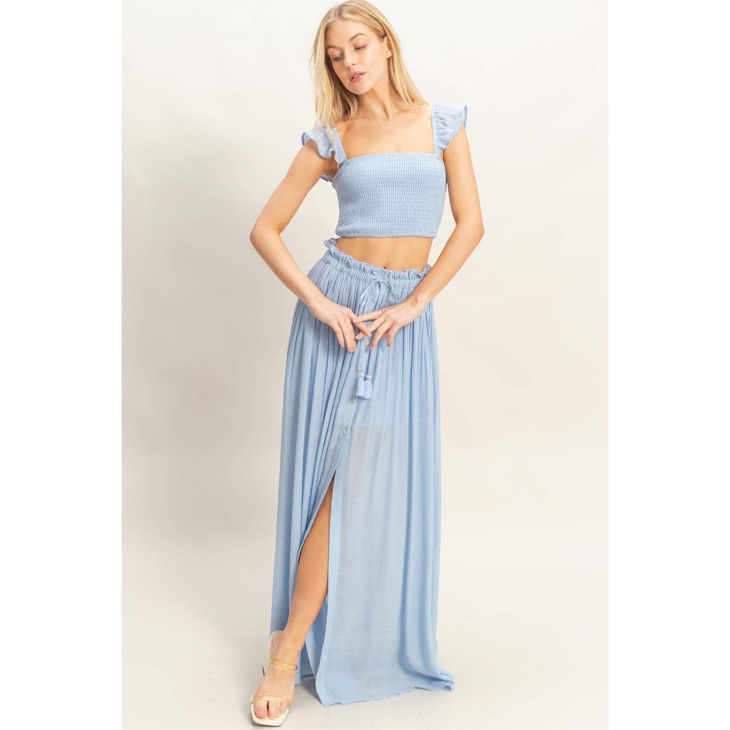 Smocked Top & Maxi Skirt Set