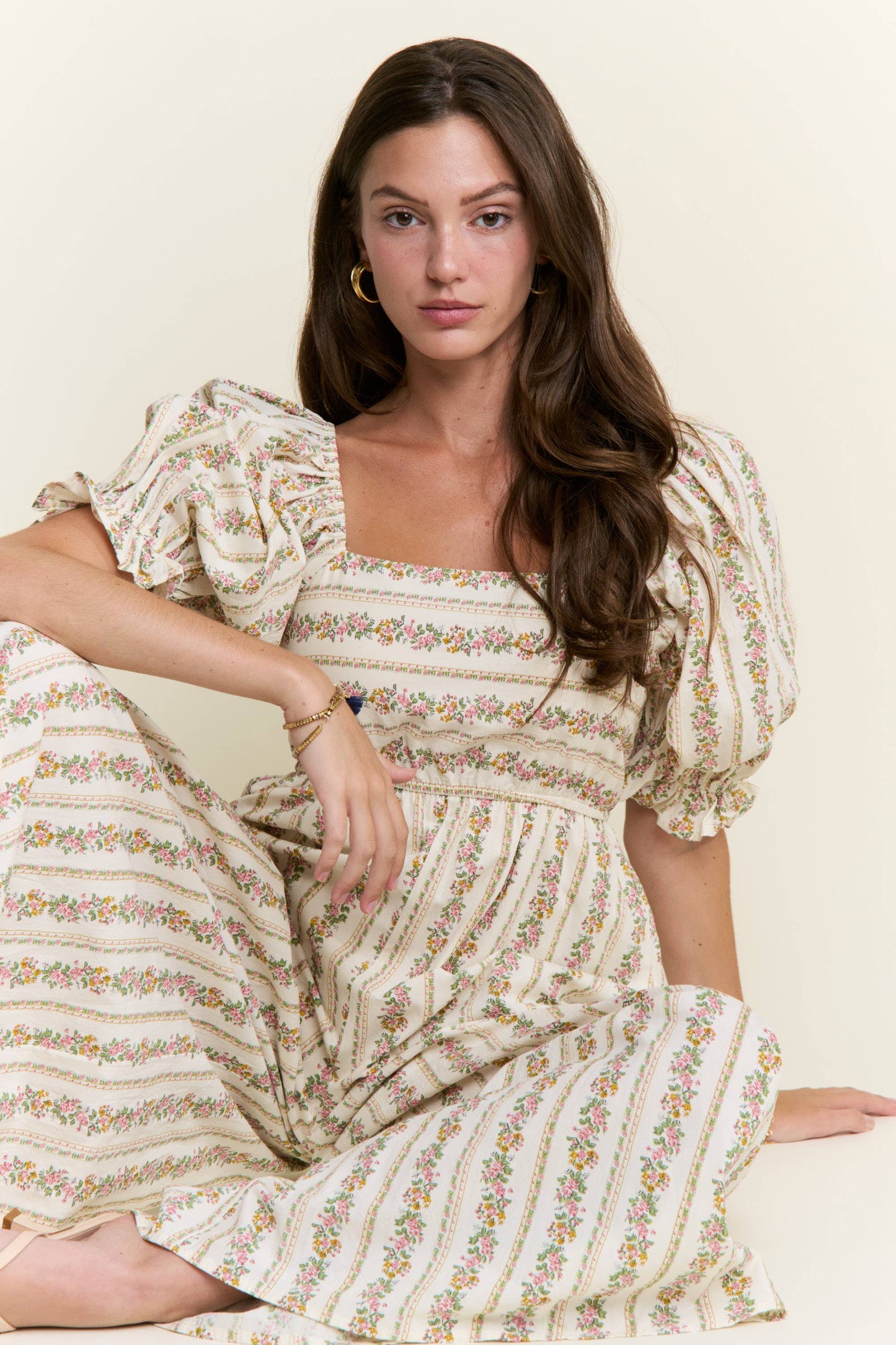 Floral Stripe Wide-Leg Jumpsuit