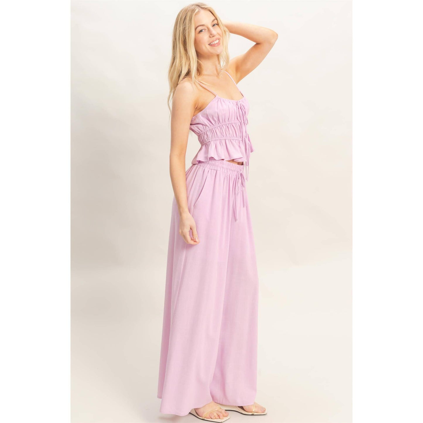 Pink Tiered Tank & Palazzo Set