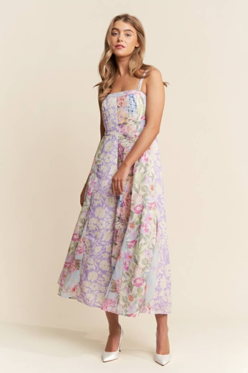 FLORAL PRINT FLOWY MAXI DRESS