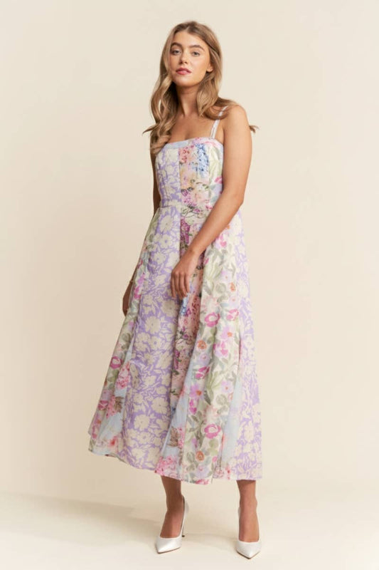 FLORAL PRINT FLOWY MAXI DRESS