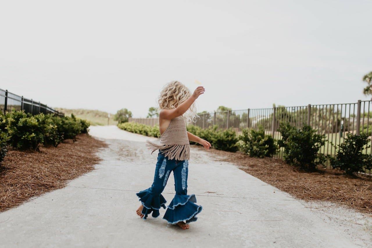 Kids Denim Double Ruffle Jeans