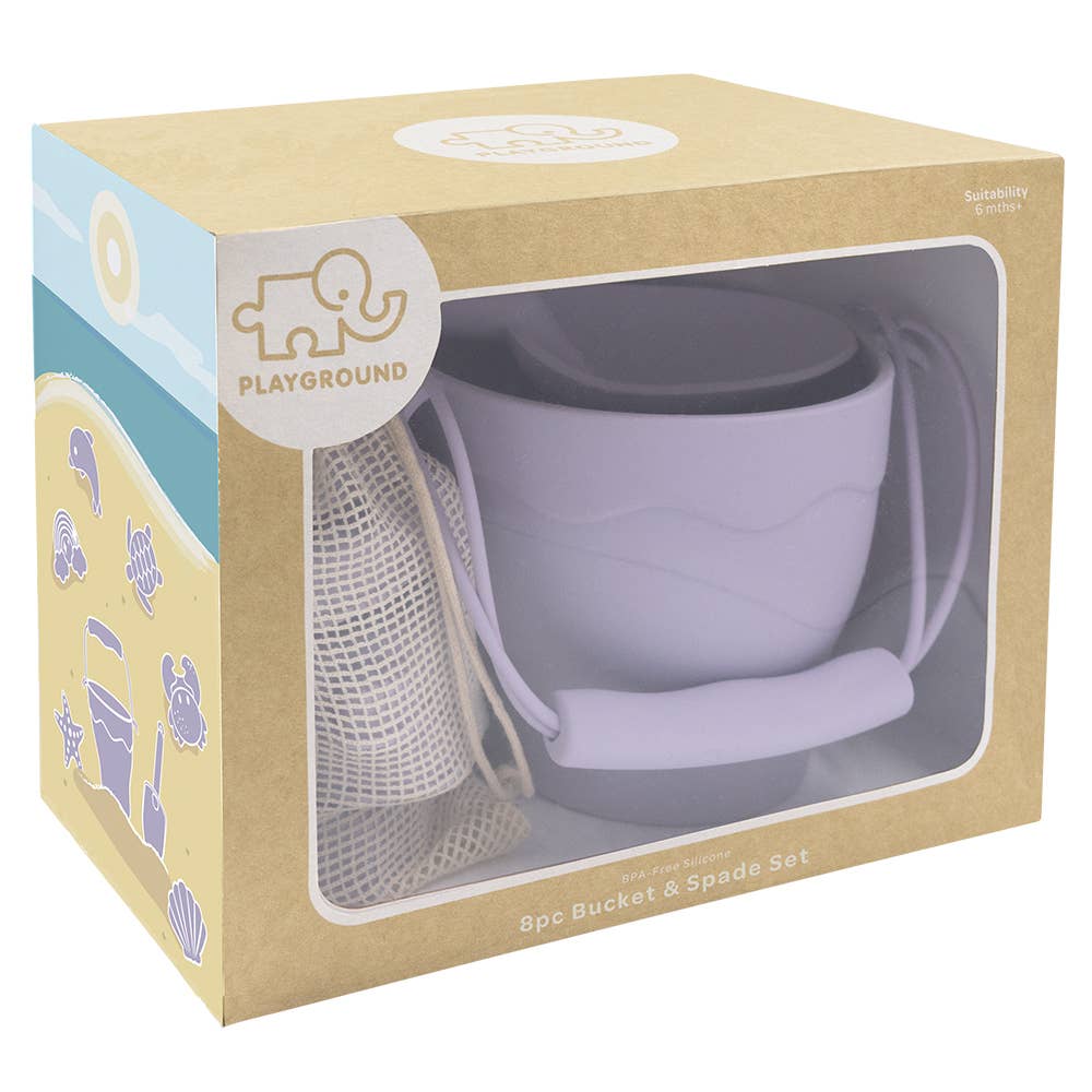 Silicone 8pc Bucket & Spade Set - Lilac