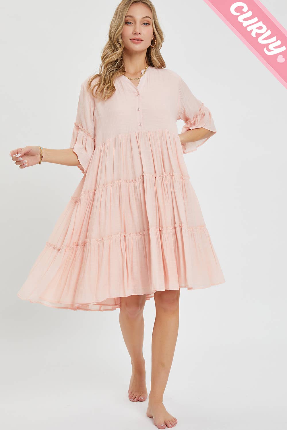 TIERED SHIRT DRESS