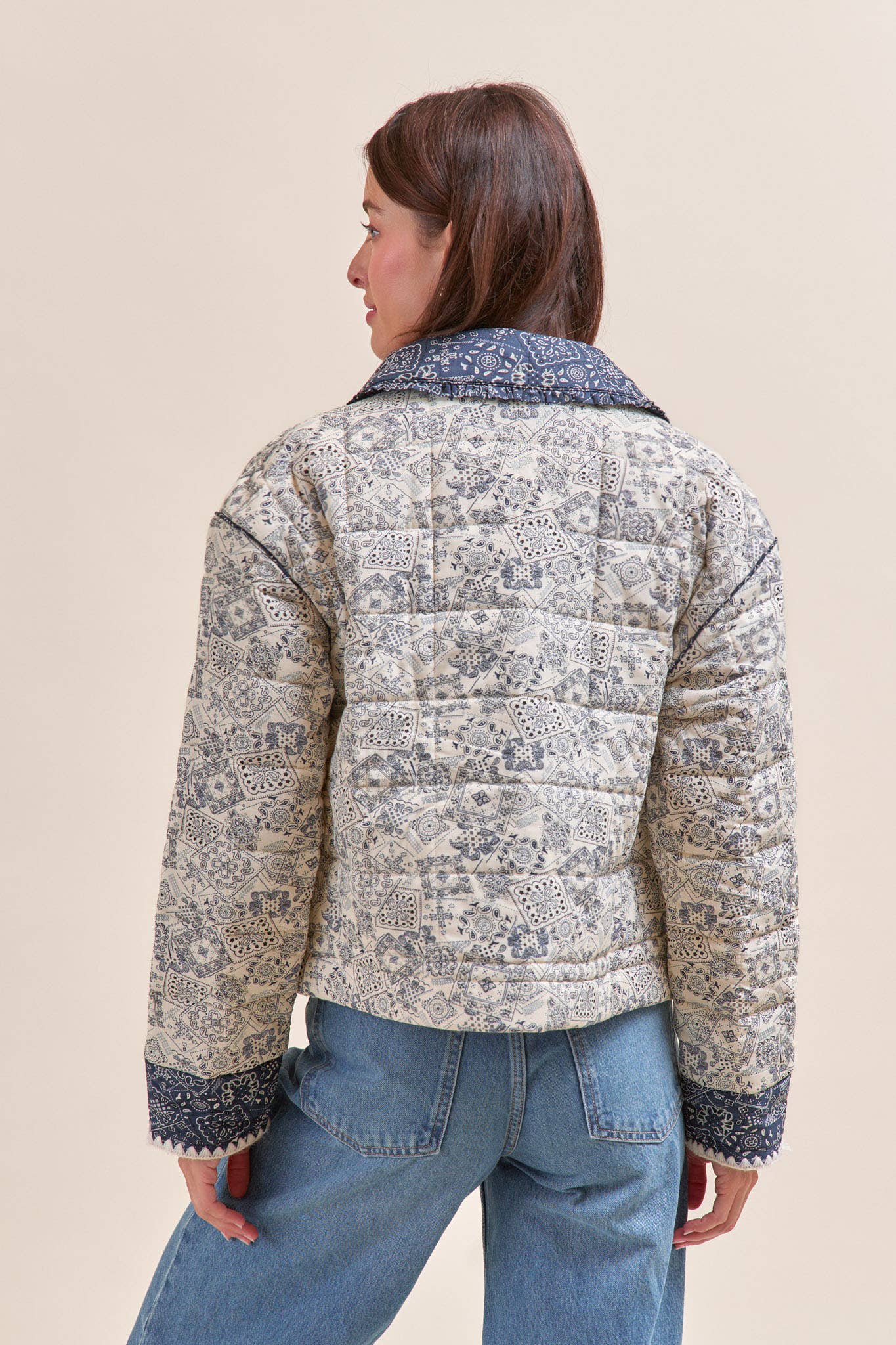 Quilted Bandana Print Jacket
