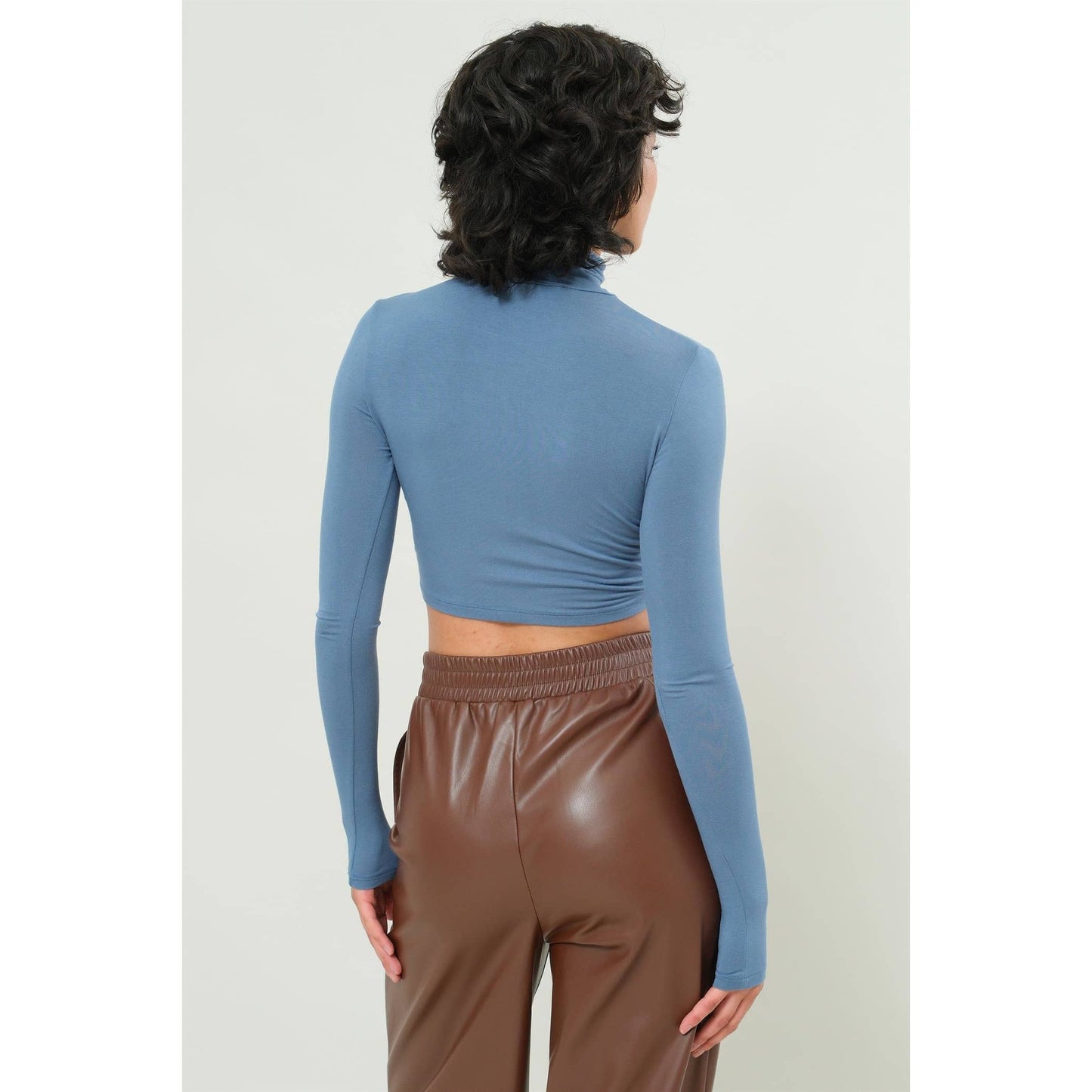 Long Sleeve Turtleneck Crop Top