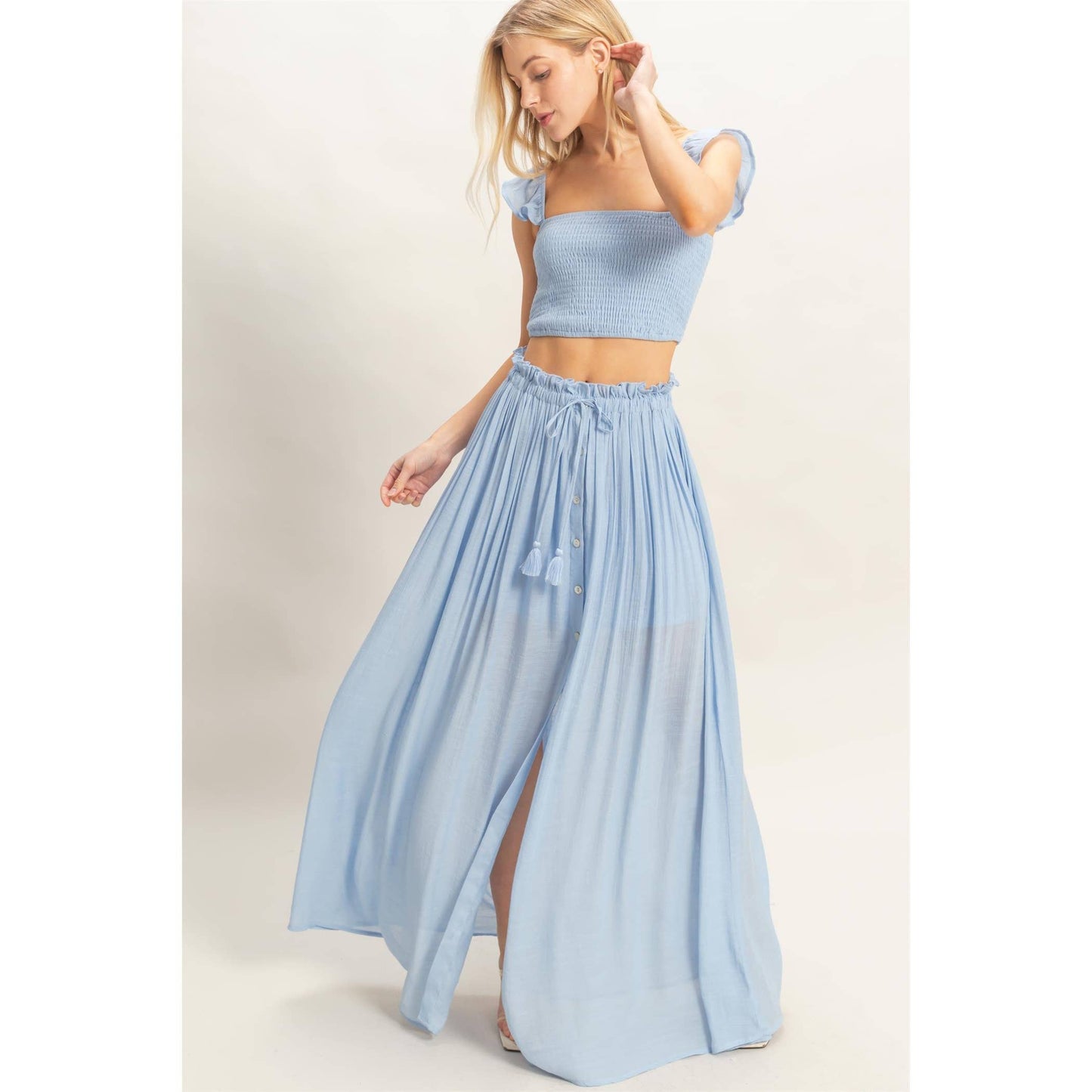 Smocked Top & Maxi Skirt Set