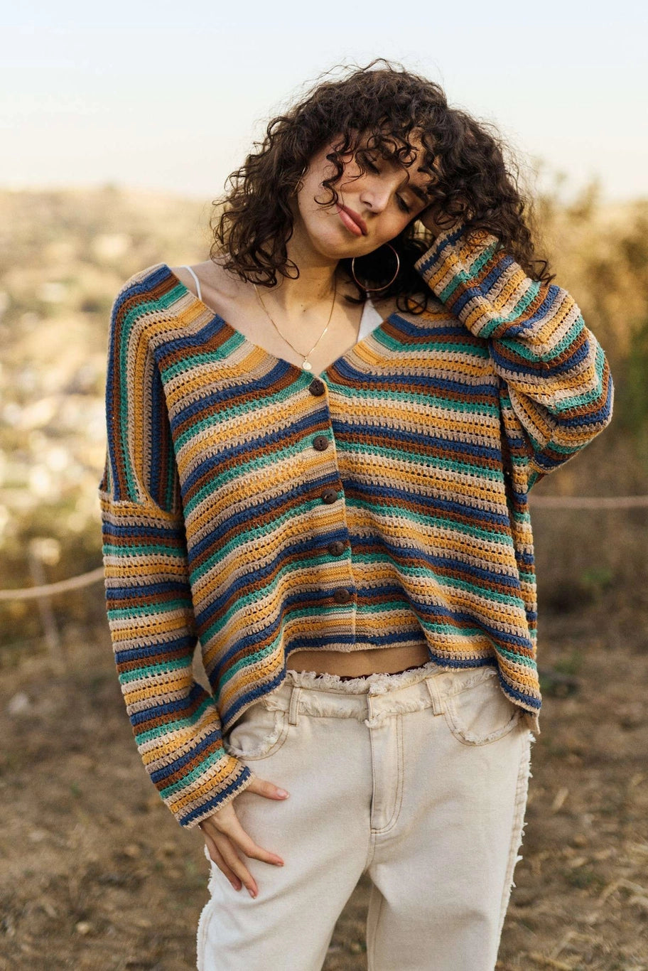 Multi Color Striped Cardigan