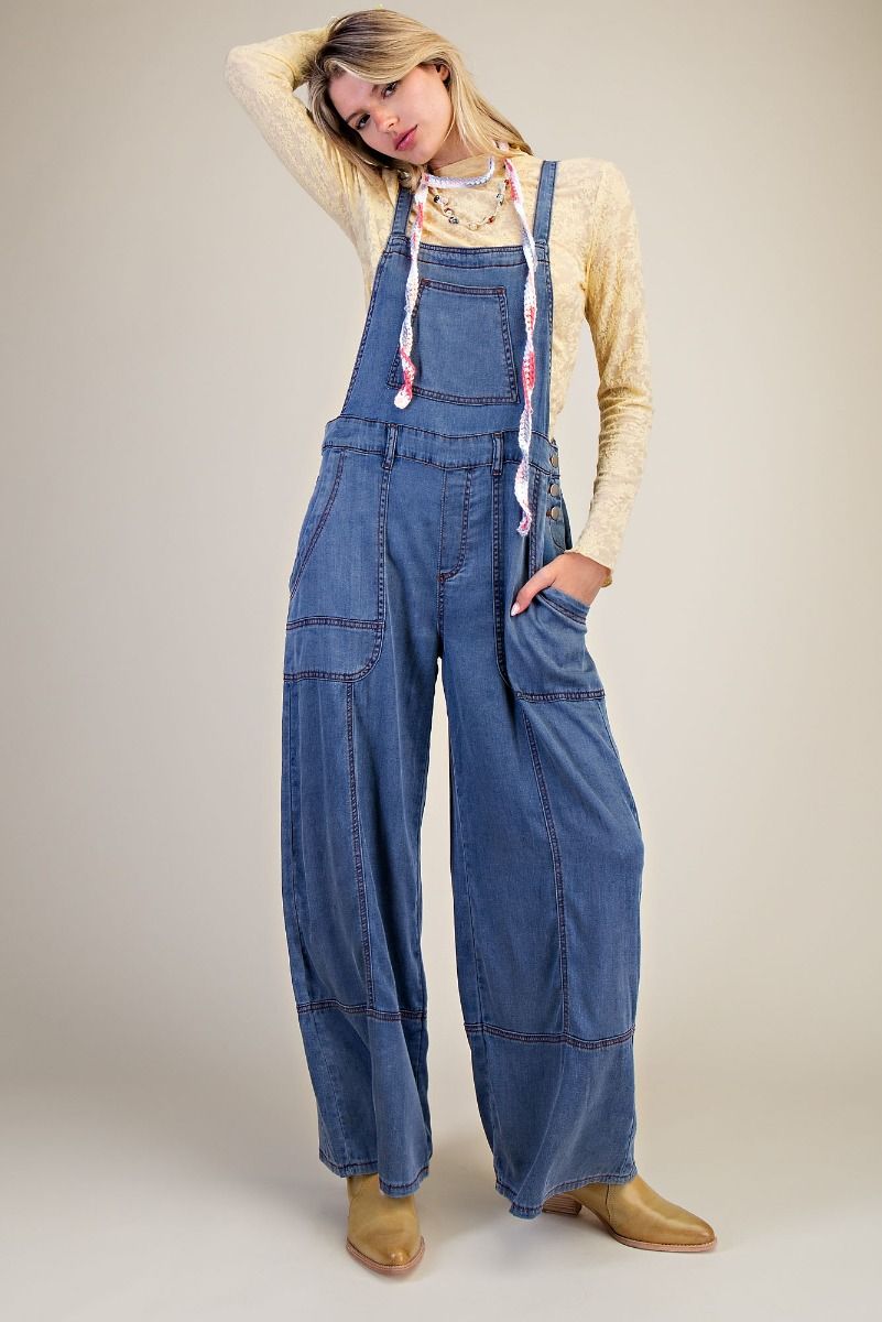 Washed Denim Jumpsuit