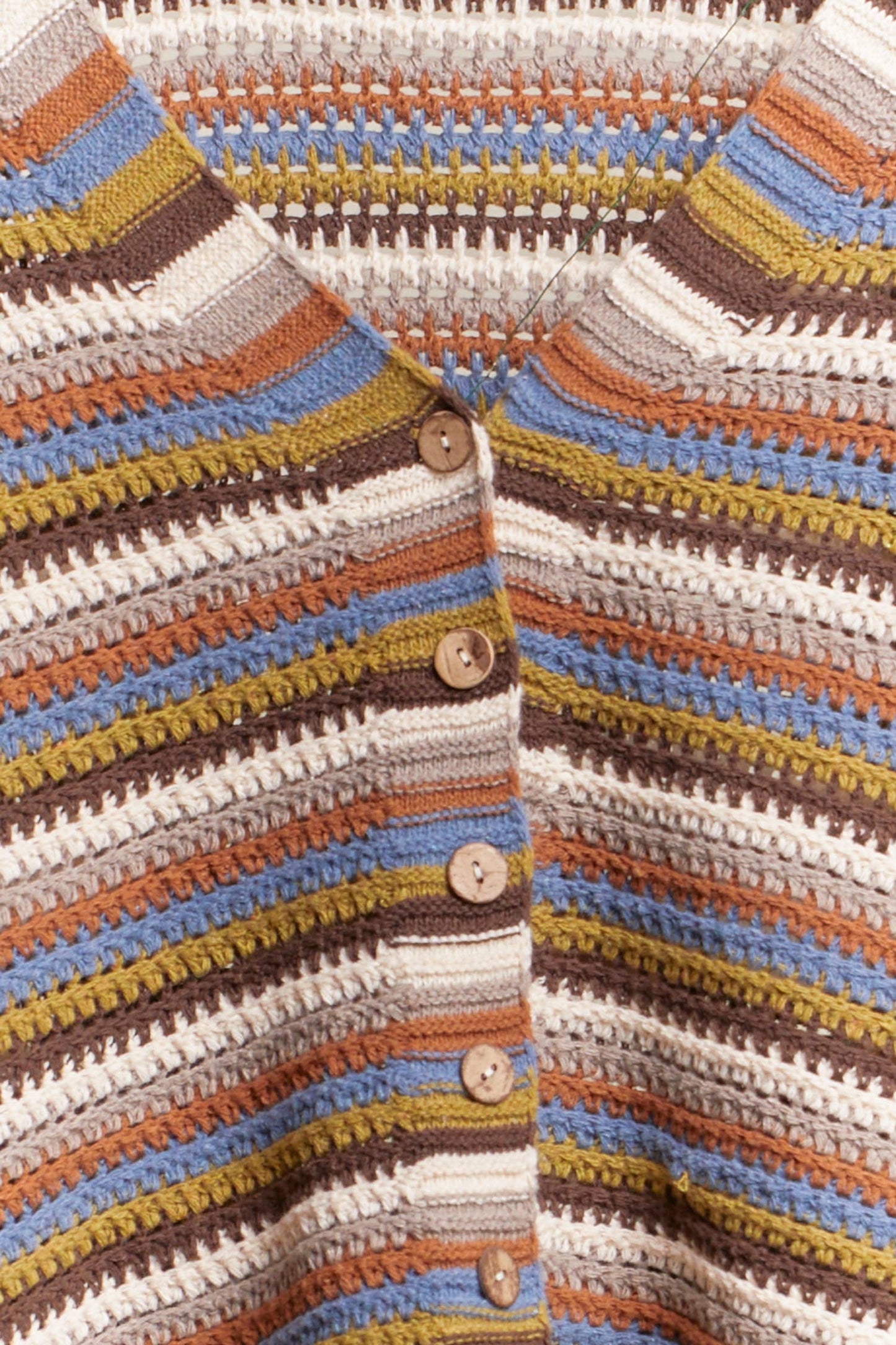 Multi Color Striped Button Down Cardigan