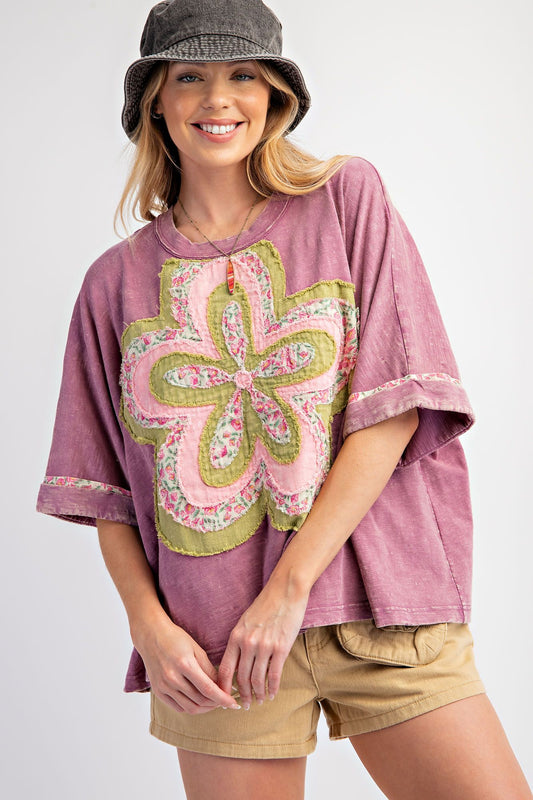 Flower Patch Magenta Top
