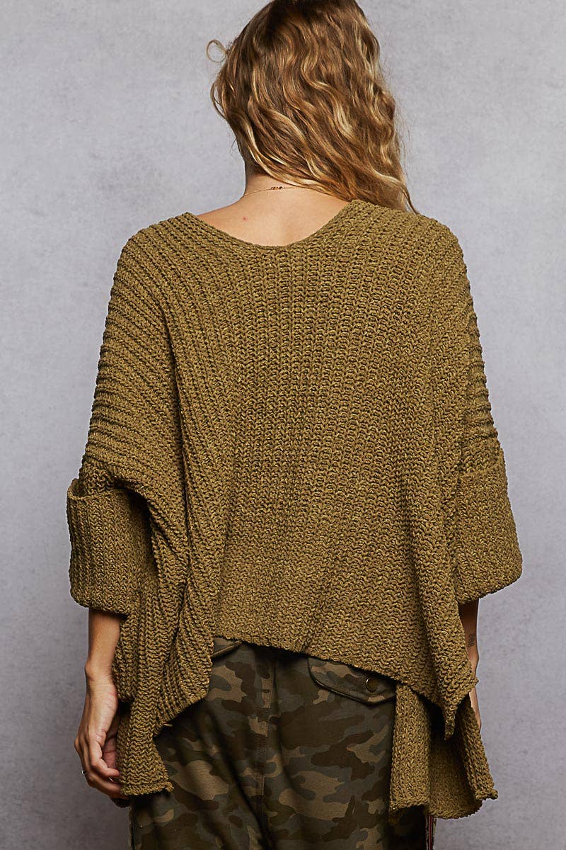 Olive Chenile Cardigan