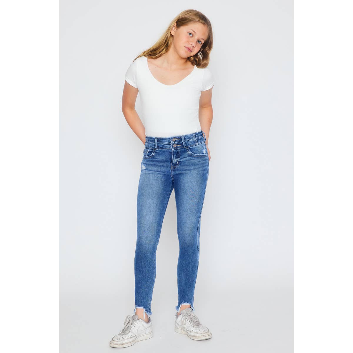 Girls Slim High Rise Ankle Stretch Skinny Jeans