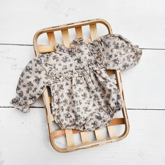 Baby Girl Cotton bubble Romper Dressy sleeve Viola