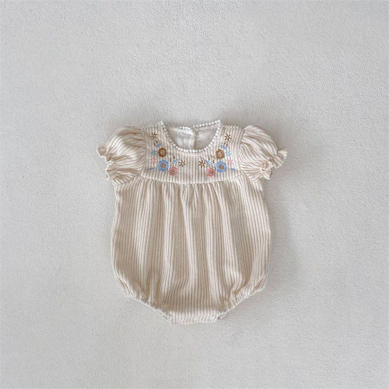 Embroidered Puff Short-sleeved Baby Romper